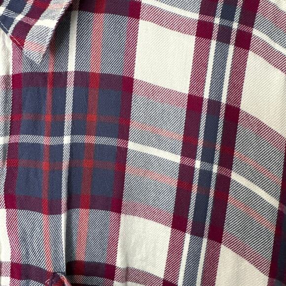 Express Plaid Tunic Style Button Down Women's Large - Picture 2 of 5